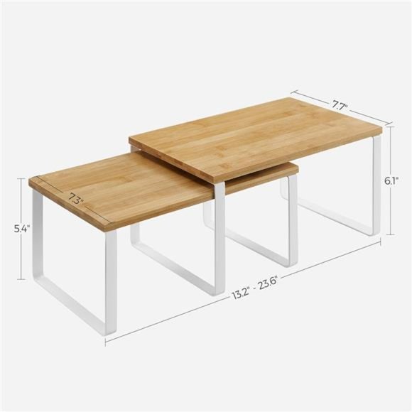 Cabinet Organizer Shelf, Set of 2 Kitchen Counter Shelves, Kitchen Storage - Picture 5 of 6